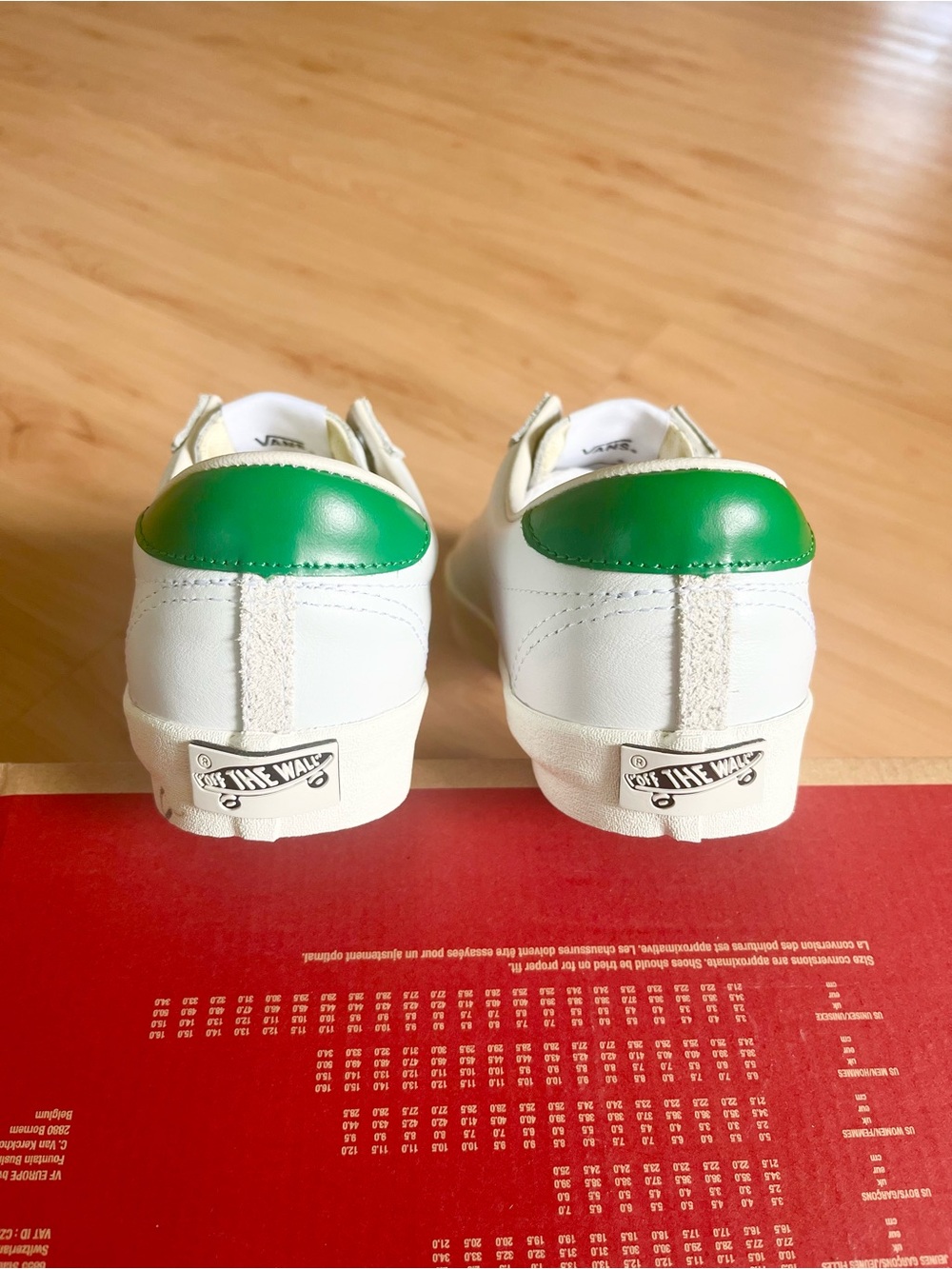 Vans Off The Wall Top Sneakers White Green Leather Women’s  Size 9.0 US Mens 7.5 - Picture 7 of 9